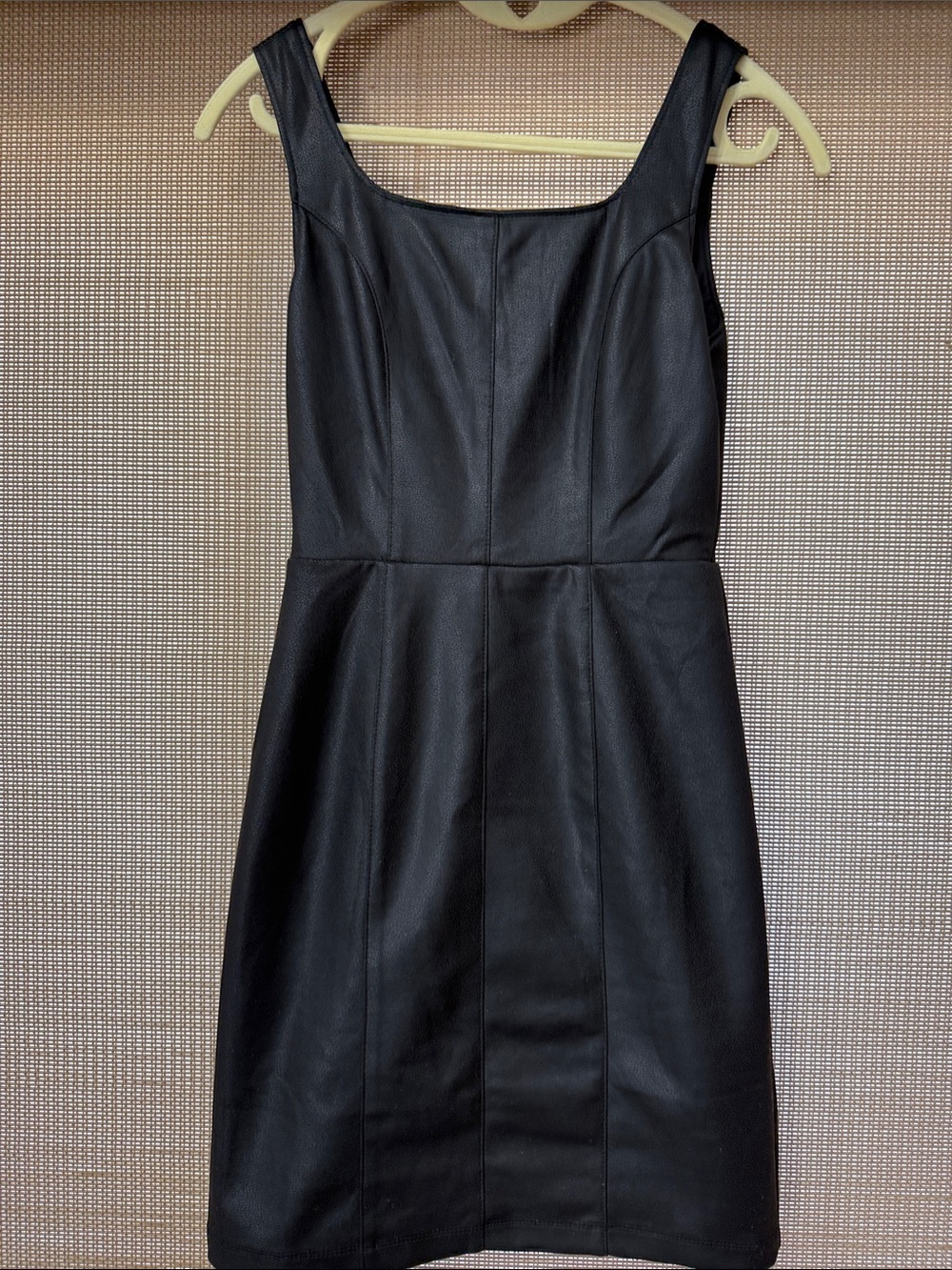 Aqua Black Faux-Leather Mini Dress